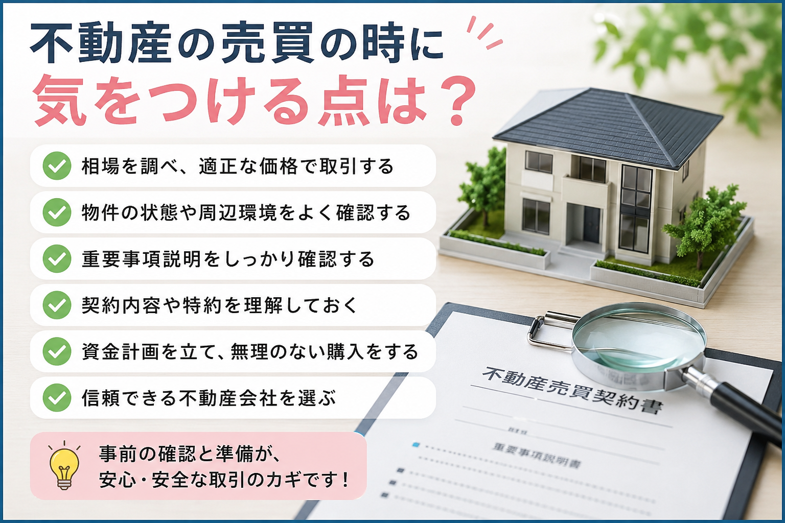 不動産売買のときに気をつける注意点！